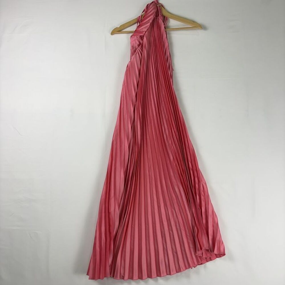 MODA ME COUTURE Pink Pleated Maxi Dress